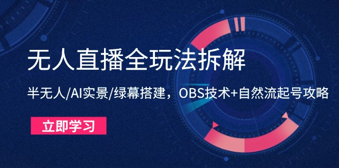 无人直播全玩法拆解:半无人/AI实景/绿幕搭建,OBS技术+自然流起号攻略-创业猫 无人直播全玩法拆解:半无人/AI实景/绿幕搭建,OBS技术+自然流起号攻略-创业猫