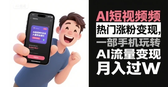 【精】AI短视频热门涨粉变现,一部手机玩转AI流量变现,月入过W-创业猫 【精】AI短视频热门涨粉变现,一部手机玩转AI流量变现,月入过W-创业猫