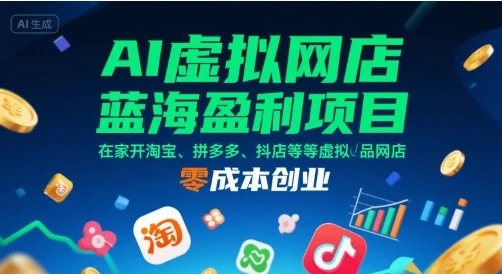 【精】AI虚拟网店蓝海盈利项目,在家开淘宝、拼多多、抖店等虚拟品网店,零成本创业-创业猫 【精】AI虚拟网店蓝海盈利项目,在家开淘宝、拼多多、抖店等虚拟品网店,零成本创业-创业猫