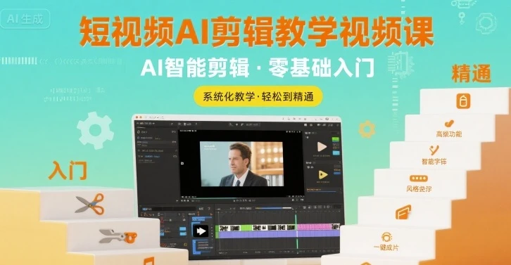【精】短视频AI剪辑教学视频课,入门到精通-创业猫 【精】短视频AI剪辑教学视频课,入门到精通-创业猫
