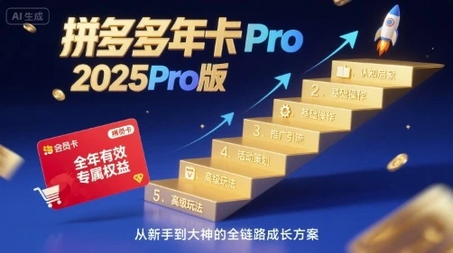 【精】拼多多年卡2025Pro版,五大板块从认知到基础、从推广到活动、从活动到玩法-创业猫 【精】拼多多年卡2025Pro版,五大板块从认知到基础、从推广到活动、从活动到玩法-创业猫