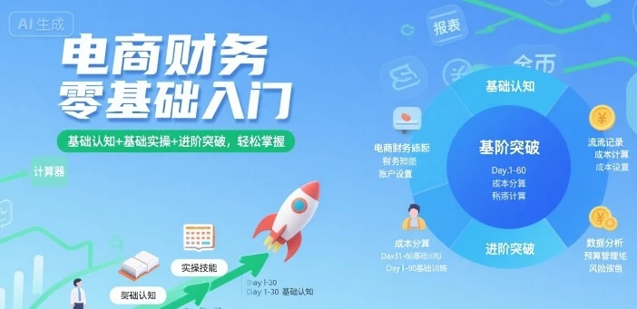 【精】电商财务零基础入门,基础认知+基础实操+进阶突破,轻松掌握-创业猫 【精】电商财务零基础入门,基础认知+基础实操+进阶突破,轻松掌握-创业猫
