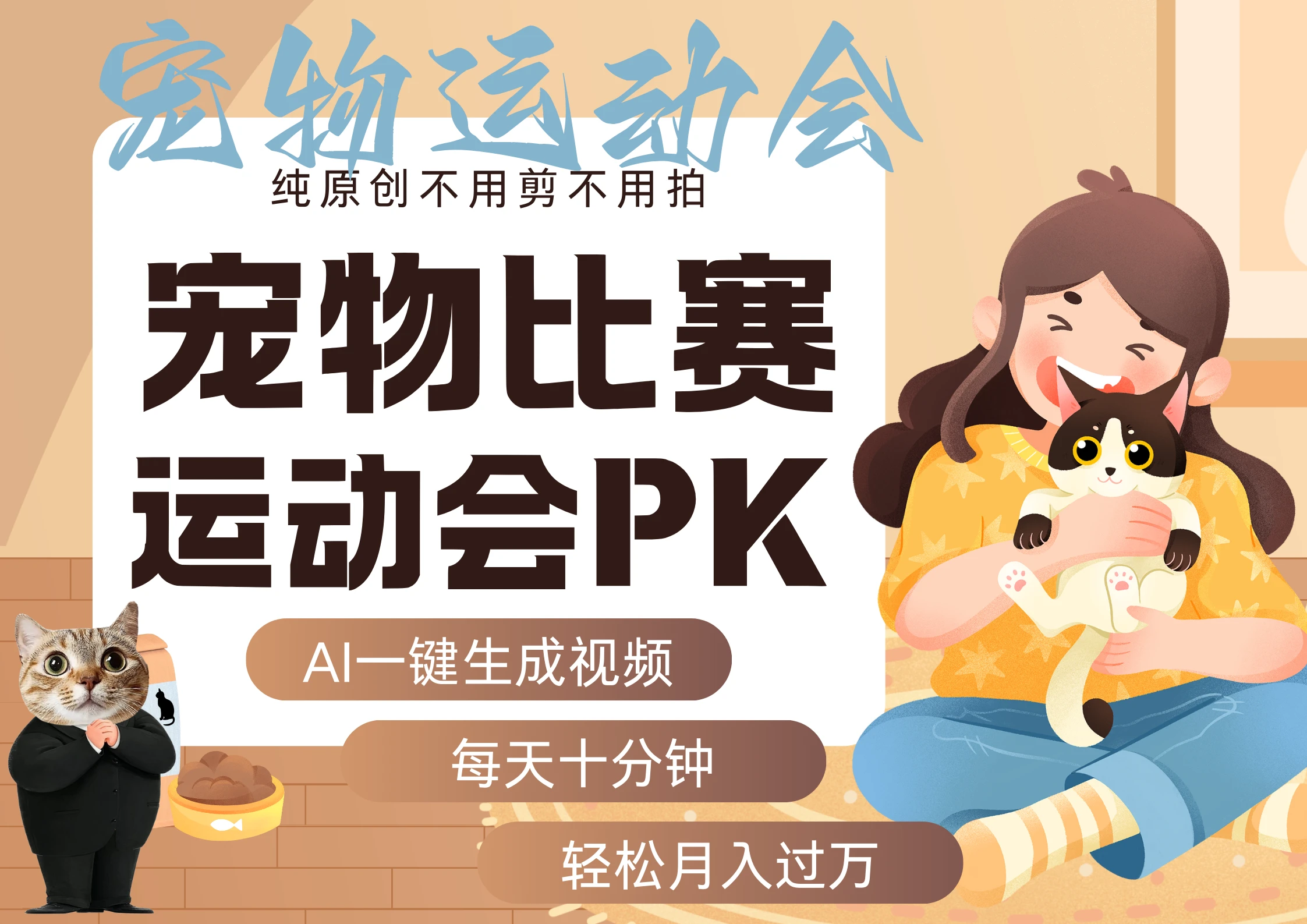 【精】AI萌宠运动员跳水 射击 篮球 足球比赛 每天十分钟 附详细提示词文案库 创作者分成 月入5W+-创业猫 【精】AI萌宠运动员跳水 射击 篮球 足球比赛 每天十分钟 附详细提示词文案库 创作者分成 月入5W+-创业猫