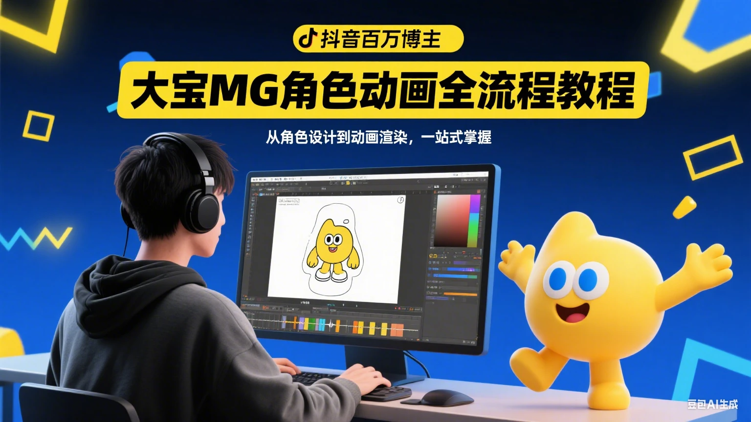 【精】抖音百万博主,大宝MG角色动画全流程教程-创业猫 【精】抖音百万博主,大宝MG角色动画全流程教程-创业猫