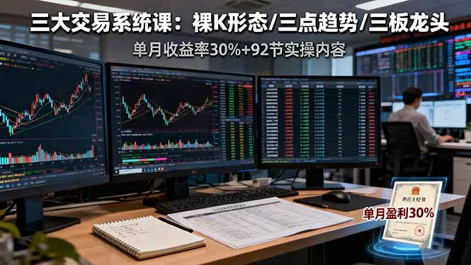 【精】三大交易系统课:裸K形态/三点趋势/三板体系,单月收益率30%+92节实操内容-创业猫 【精】三大交易系统课:裸K形态/三点趋势/三板体系,单月收益率30%+92节实操内容-创业猫