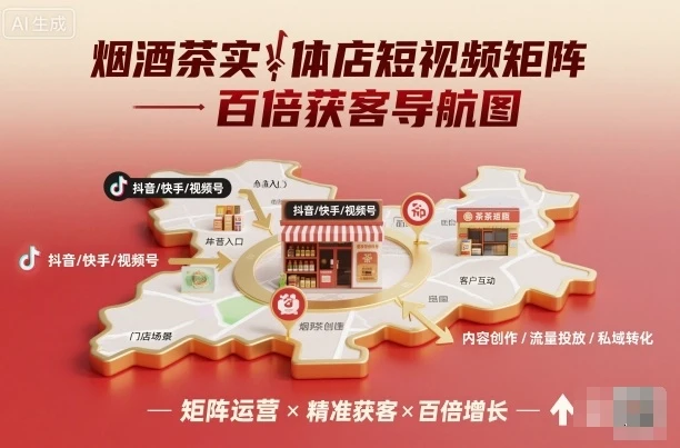 【精】烟酒茶实体店短视频矩阵百倍获客导航图-创业猫 【精】烟酒茶实体店短视频矩阵百倍获客导航图-创业猫