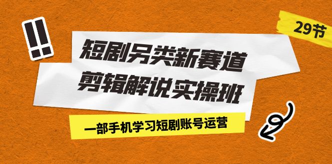 短剧另类新赛道剪辑解说实操班：一部手机学习短剧账号运营（29节 价值500）-七量思维