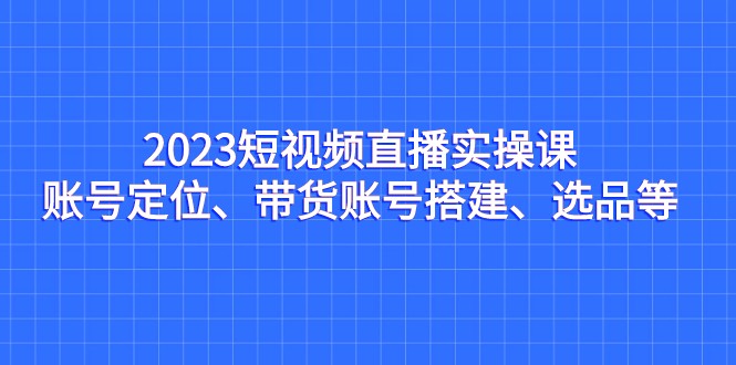 2023短视频直播实操课，账号定位、带货账号搭建、选品等-七量思维