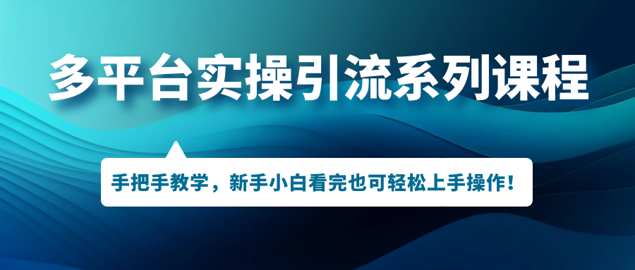 （7170期）多平台实操引流系列课程，手把手教学，新手小白看完也可轻松上手引流操作！-七量思维