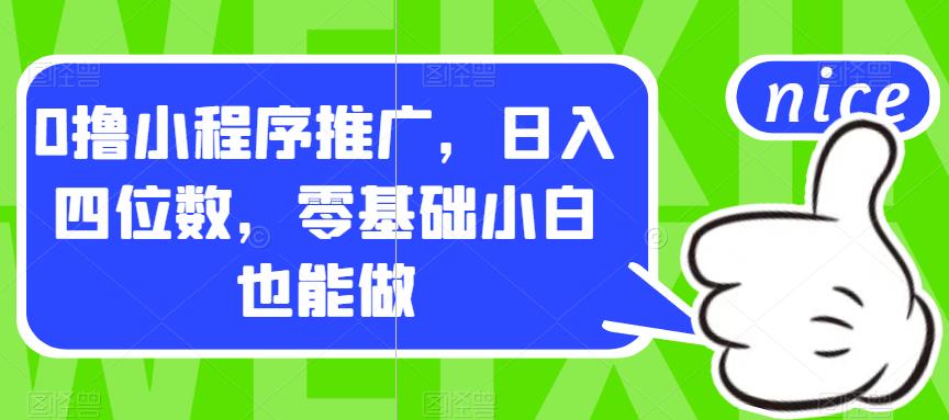 0撸小程序推广，日入四位数，零基础小白也能做【揭秘】-七量思维