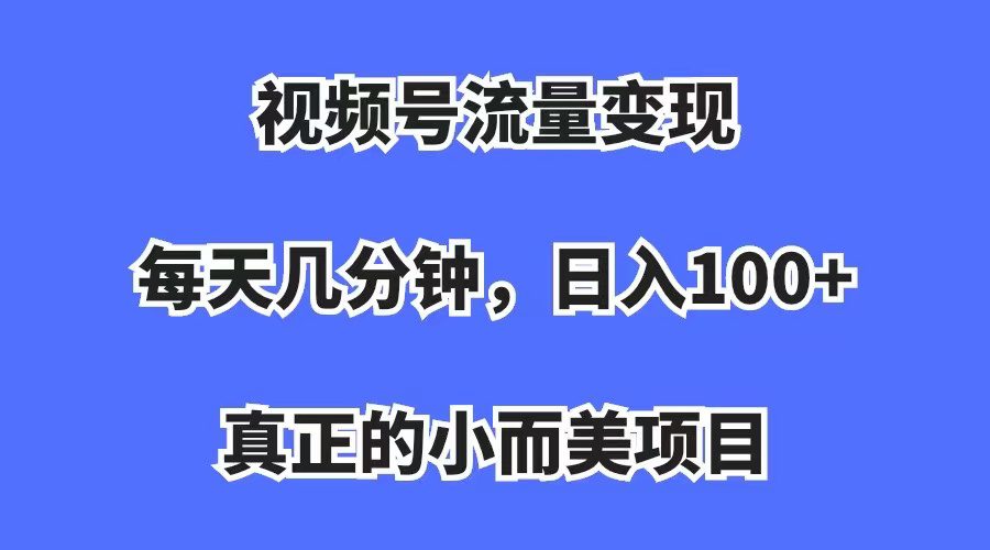 （7212期）视频号流量变现，每天几分钟，收入100+，真正的小而美项目-七量思维