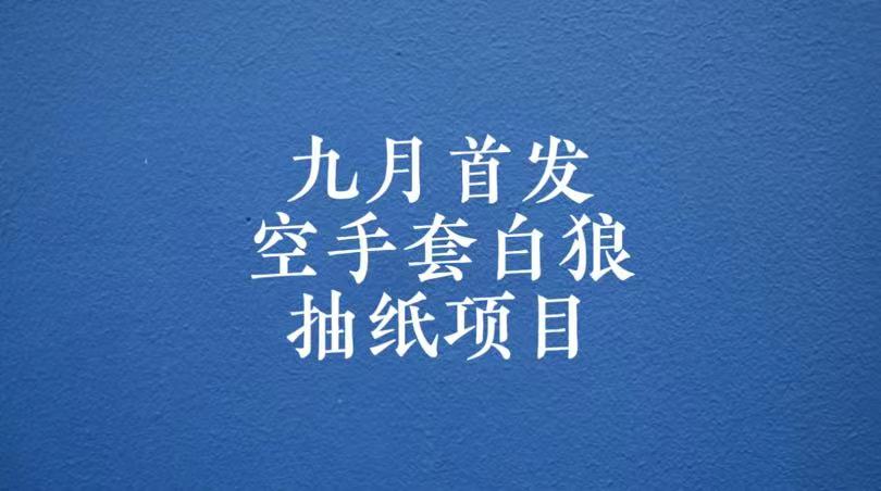 0成本，日入100-500空手套白狼抽纸项目，保姆级教学-七量思维