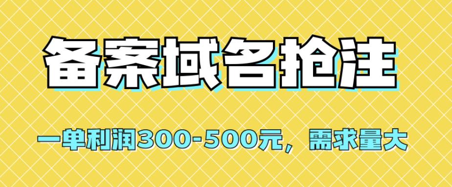 【全网首发】备案域名抢注，一单利润300-500元，需求量大-七量思维