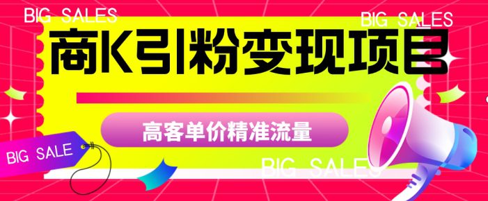 商K引粉变现项目，高客单价精准流量【揭秘】-七量思维