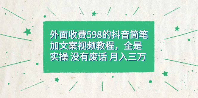 （7327期）外面收费598抖音简笔加文案教程，全是实操 没有废话 月入三万（教程+资料）-七量思维