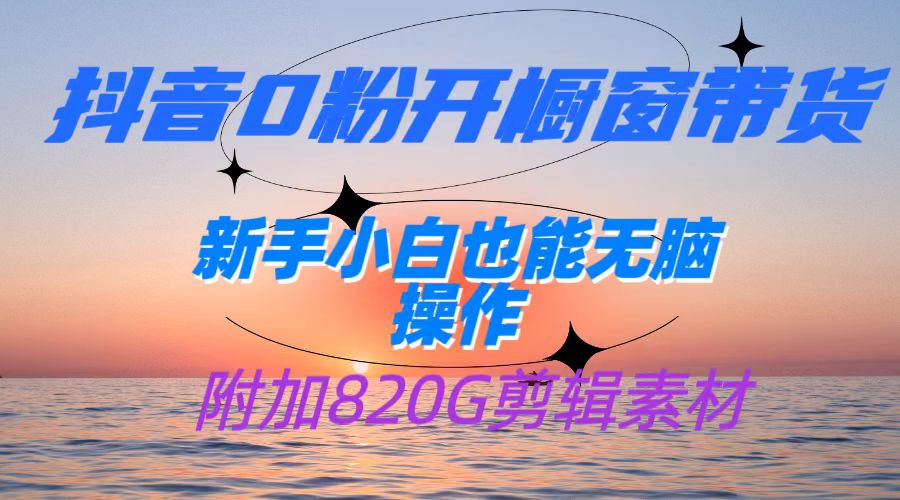 抖音0粉开橱窗带货，日入500+，新手小白也能无脑操作【附加820G剪辑资料】-七量思维