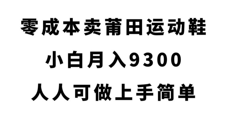 零成本卖莆田运动鞋，小白月入9300，人人可做上手简单【揭秘】-七量思维