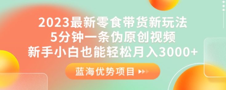 2023最新零食带货新玩法，5分钟一条伪原创视频，新手小白也能轻松月入3000+【揭秘】-七量思维