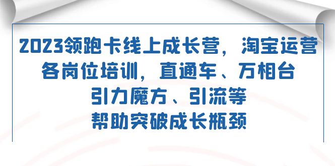 （7462期）2023领跑·卡 线上成长营 淘宝运营各岗位培训 直通车 万相台 引力魔方 引流-七量思维