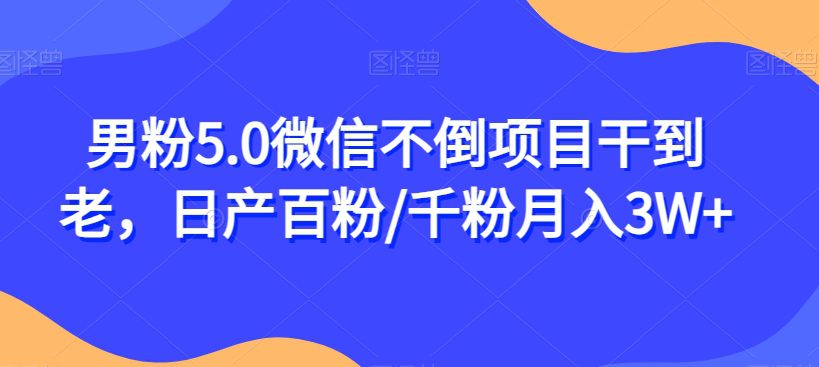 男粉5.0微信不倒项目干到老，日产百粉/千粉月入3W+【揭秘】-七量思维