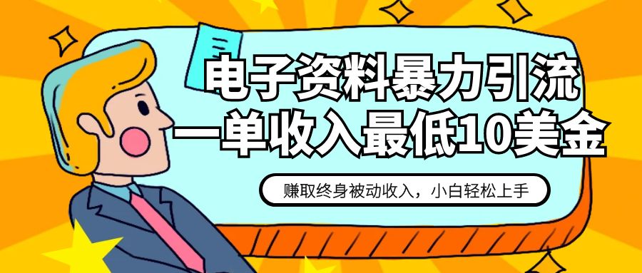 电子资料暴力引流，一单最低10美金，赚取终身被动收入，保姆级教程-七量思维