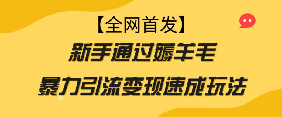 【全网首发】新手通过薅羊毛暴力引流变现速成玩法-七量思维