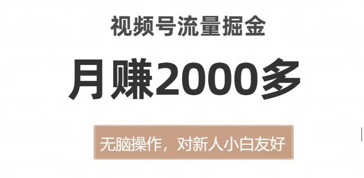 视频号流量掘金，无脑操作，对新人小白友好，月赚2000多【揭秘】-七量思维