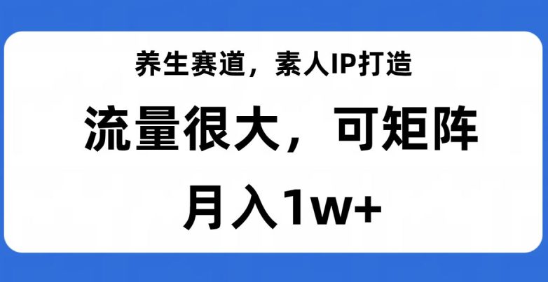 养生赛道，素人IP打造，流量很大，可矩阵，月入1w+【揭秘】-七量思维