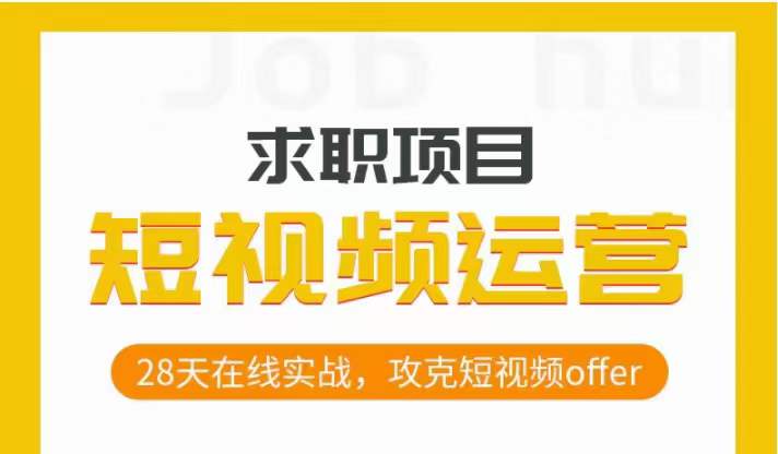 短视频运营求职实操项目，28天在线实战，攻克短视频offer-七量思维