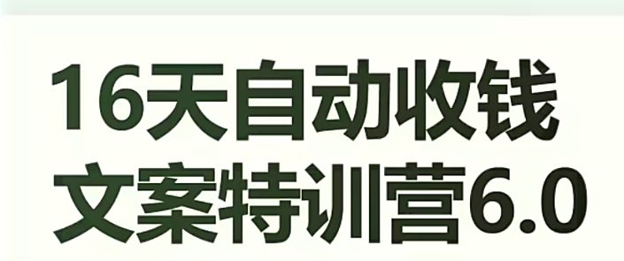 16天自动收钱文案特训营6.0，学会儿每天自动咔咔收钱-七量思维