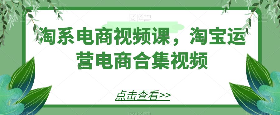 淘系电商视频课，淘宝运营电商合集视频-七量思维