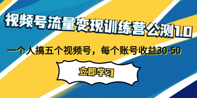 视频号流量变现训练营公测1.0：一个人搞五个视频号，每个账号收益30-50-七量思维