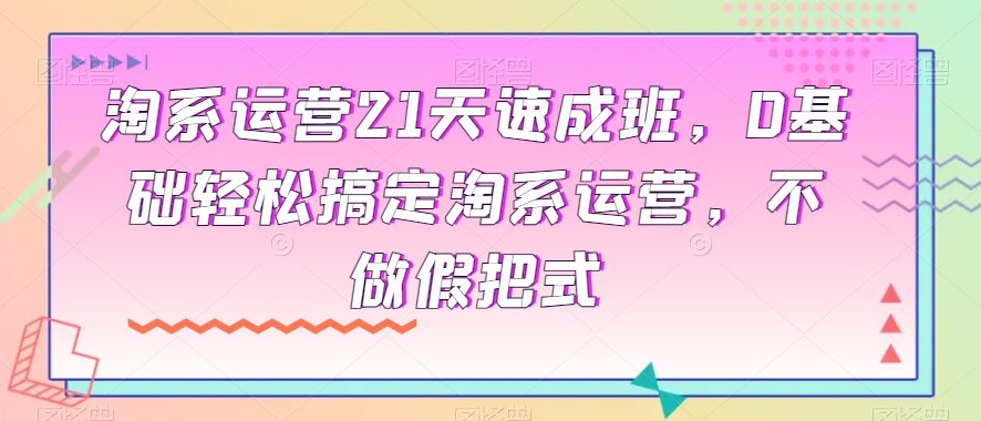 淘系运营21天速成班，0基础轻松搞定淘系运营，不做假把式-七量思维