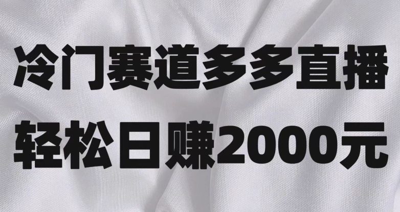 冷门赛道拼多多直播，简单念稿子，日收益2000＋【揭秘】-七量思维