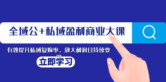 （8045期）全域公+私域盈利商业大课，有效提升私域复购率，放大利润且持续变现-七量思维