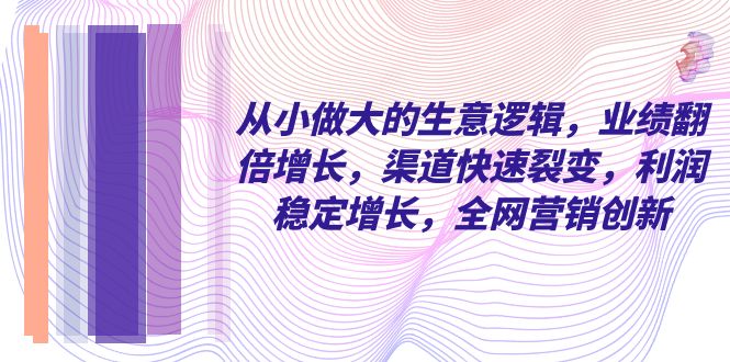 （8044期）从小 做大的生意逻辑，业绩翻倍增长，渠道快速裂变，利润稳定增长，全网…-七量思维