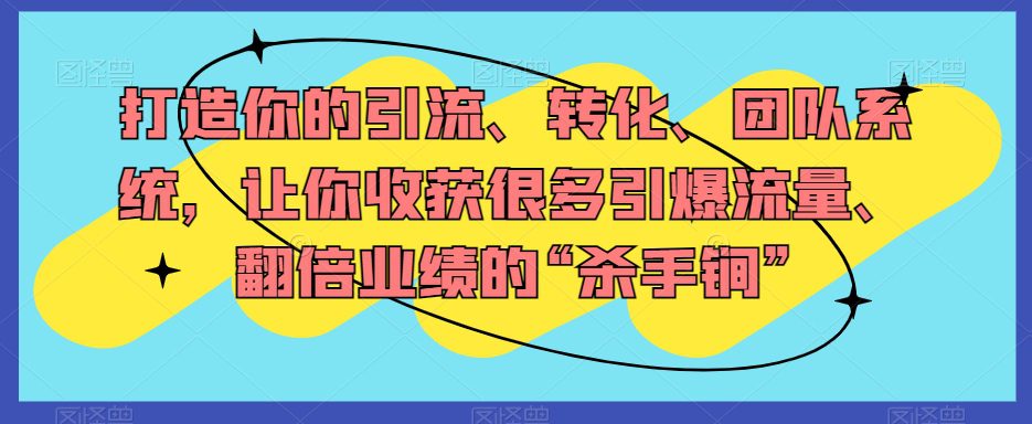 打造你的引流、转化、团队系统，让你收获很多引爆流量、翻倍业绩的“杀手锏”-七量思维