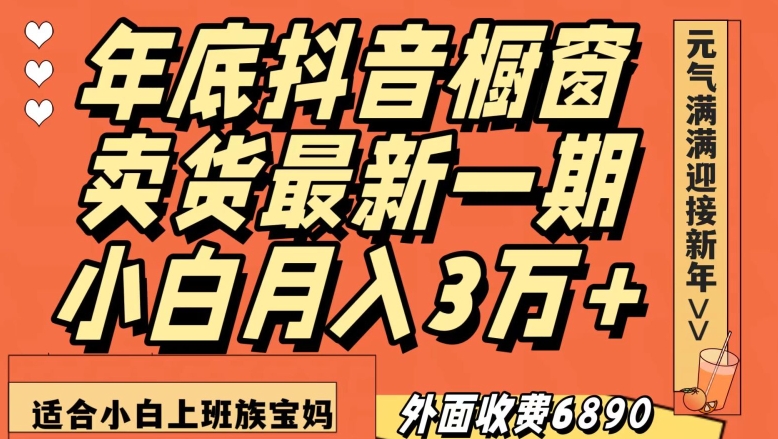 外面收费6890元年底抖音橱窗卖货最新一期，小白月入3万，适合小白上班族宝妈【揭秘】-七量思维