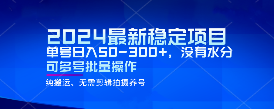 2024最新稳定风口项目，单号日入50-300+，没有水分 可多号批量操作-七量思维