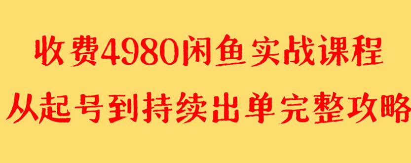 （8359期）外面收费4980闲鱼无货源实战教程 单号4000+-七量思维