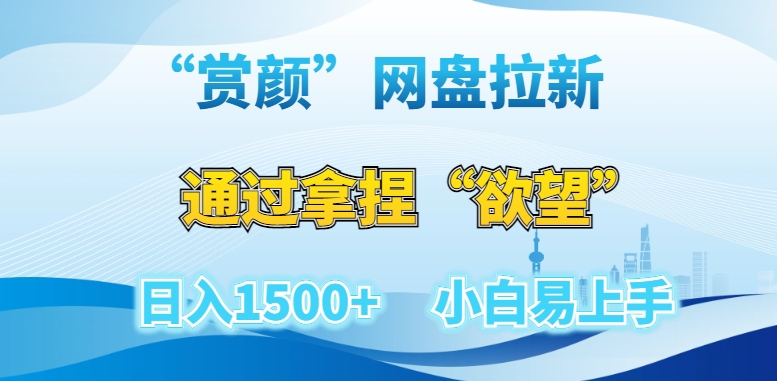 “赏颜”网盘拉新赛道，通过拿捏“欲望”日入1500+，小白易上手【揭秘】-七量思维