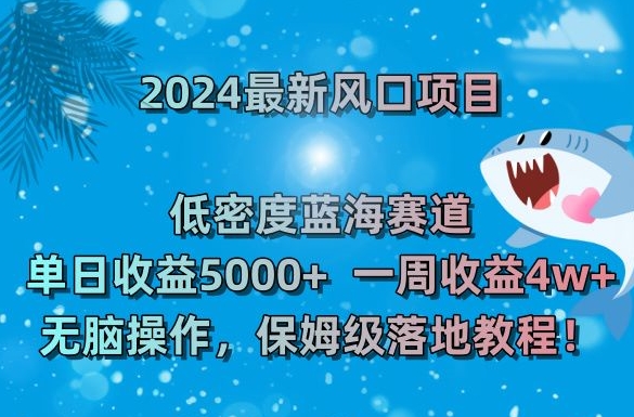 2024最新风口项目，低密度蓝海赛道，单日收益5000+，一周收益4w+！-七量思维