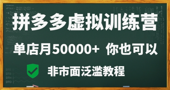 拼多多虚拟电商训练营月入30000+你也行，暴利稳定长久，副业首选-七量思维