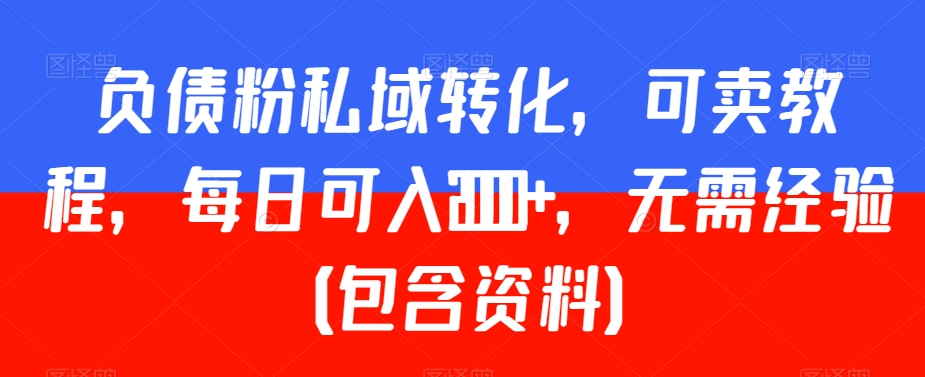 负债粉私域转化，可卖教程，每日可入2000+，无需经验（包含资料）-七量思维