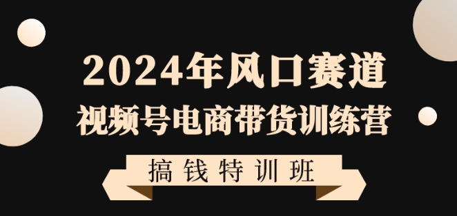 2024年风口赛道视频号电商带货训练营搞钱特训班，带领大家快速入局自媒体电商带货-七量思维