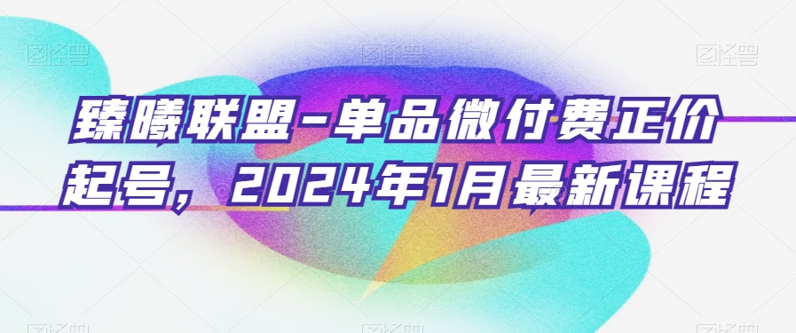 臻曦联盟-单品微付费正价起号，2024年1月最新课程-七量思维