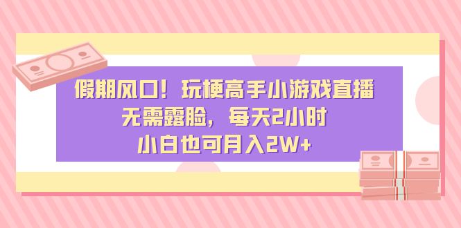 （8769期）假期风口！玩梗高手小游戏直播，无需露脸，每天2小时，小白也可月入2W+-七量思维