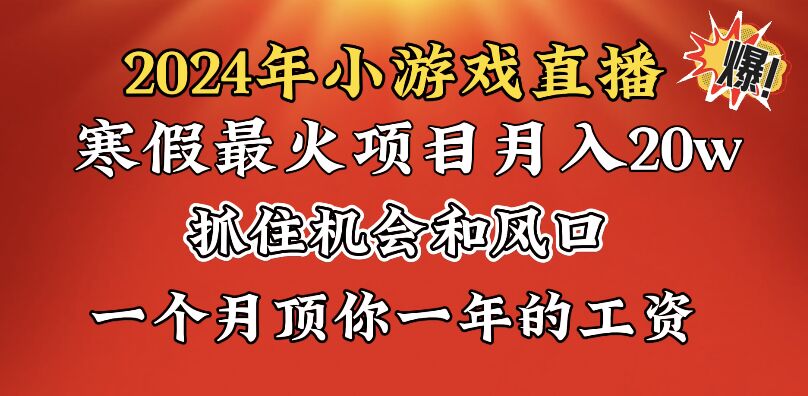 （8778期）2024年寒假爆火项目，小游戏直播月入20w+，学会了之后你将翻身-七量思维