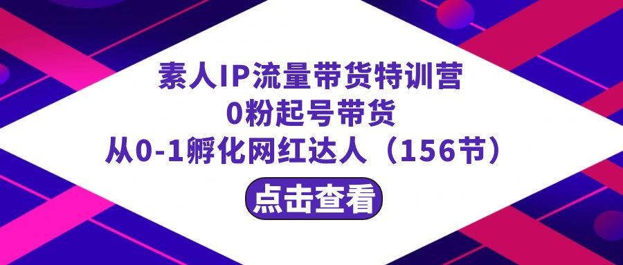 繁星·计划素人IP流量带货特训营：0粉起号带货 从0-1孵化网红达人（156节）-七量思维