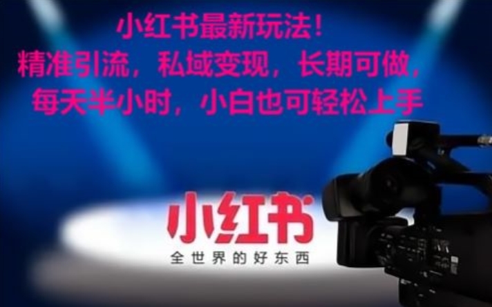 小红书最新玩法！精准引流，私域变现，长期可做，每天半小时，小白也可轻松上手-七量思维